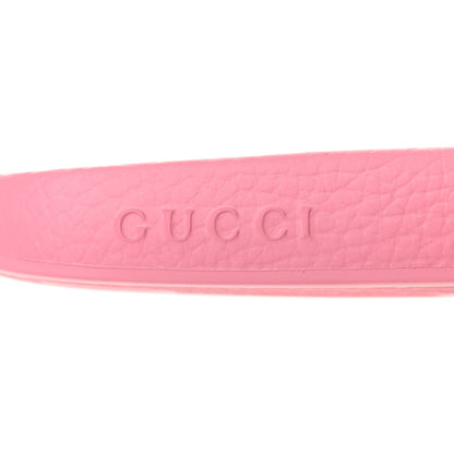 Gucci Rubber GG Monogram Perforated Womens Slide Sandals 38 Rose Box 6 of 8