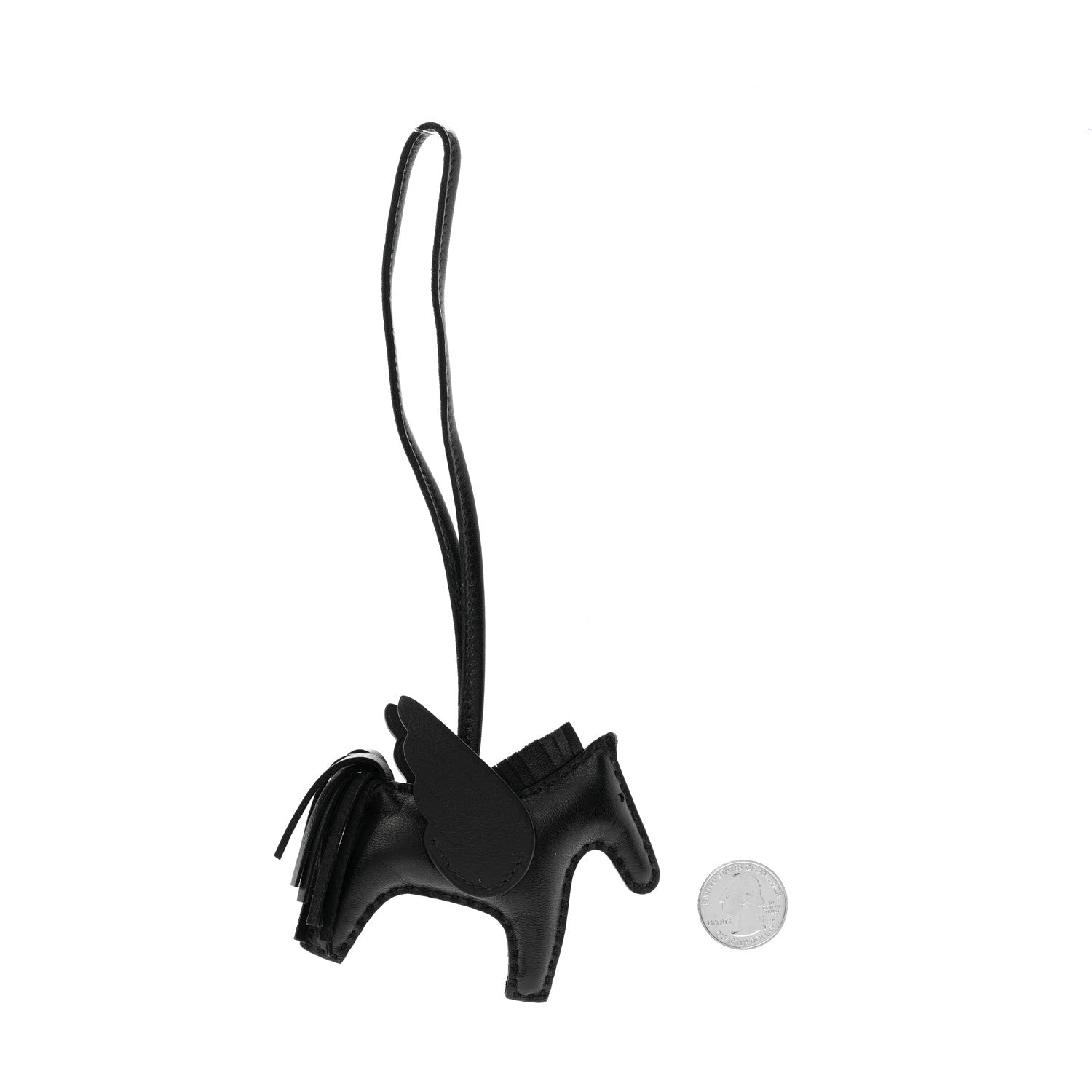 Hermes Milo Lambskin Grigri Rodeo Pegase Horse Bag Charm PM So Black 2 of 6
