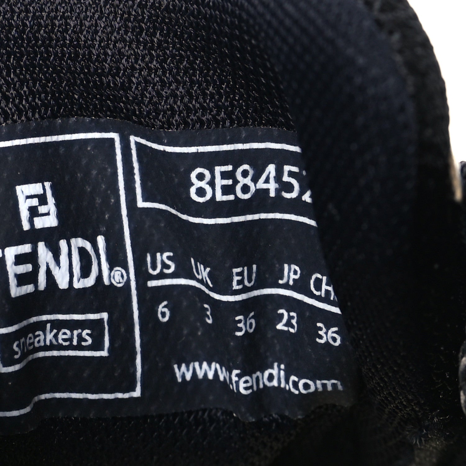 Fendi Tech Fabric Calfskin Womens First 1 Sneakers 36 Black 7 of 8