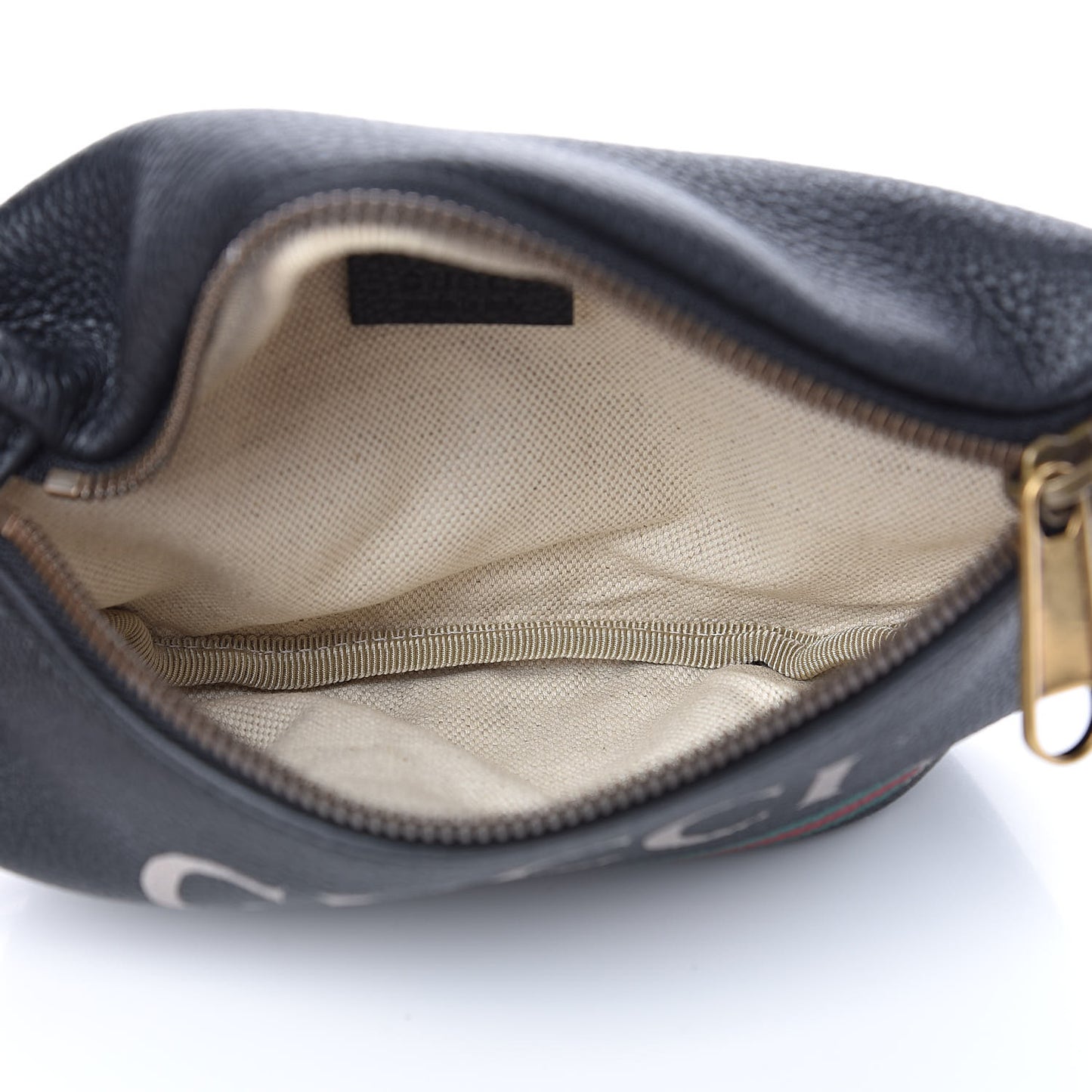 Grained Calfskin Small Logo Belt Bag Black