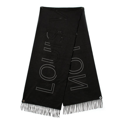 Louis Vuitton Cashmere Perforated Scarf Brown 2 of 4