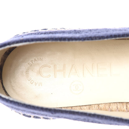Chanel Denim Toile CC Espadrilles 36 Navy Black 7 of 9