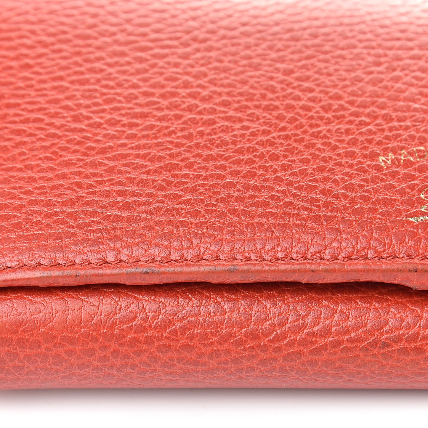 Pebbled Calfskin Continental Wallet Red