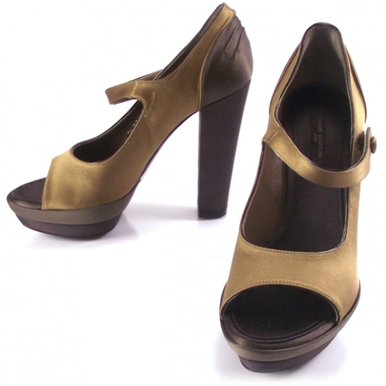 Louis Vuitton Satin Open Toe Strappy Heels 36 1 of 7
