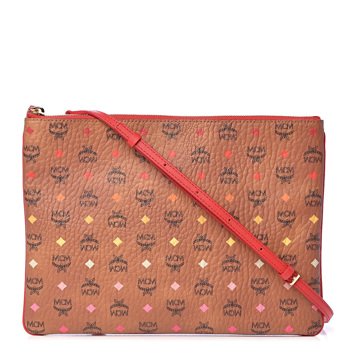 Skyoptic Visetos Mini Crossbody Pouch Spectrum Diamond Cognac Red