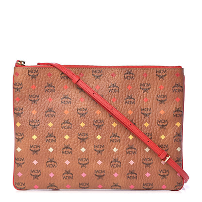 MCM Skyoptic Visetos Mini Crossbody Pouch Spectrum Diamond Cognac Red 1 of 10