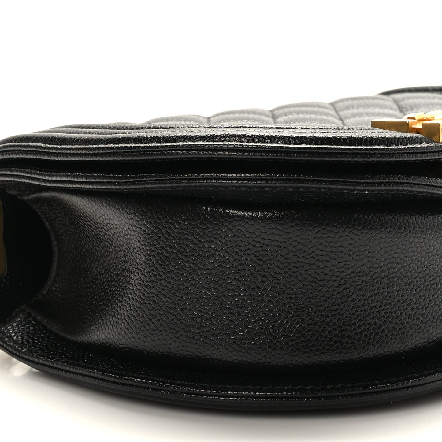 Caviar Quilted Small Boy Messenger Bag Black