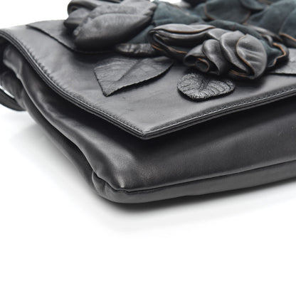 Valentino Garavani Nappa Rose Shoulder Bag Black 8 of 9