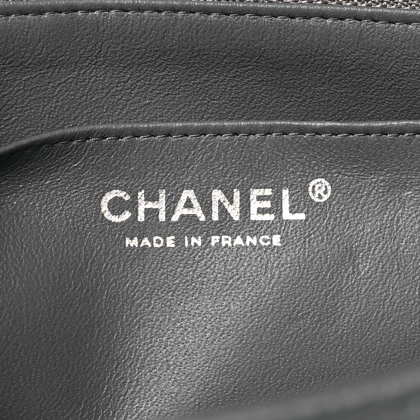 Caviar Quilted Jumbo Single Flap Grey