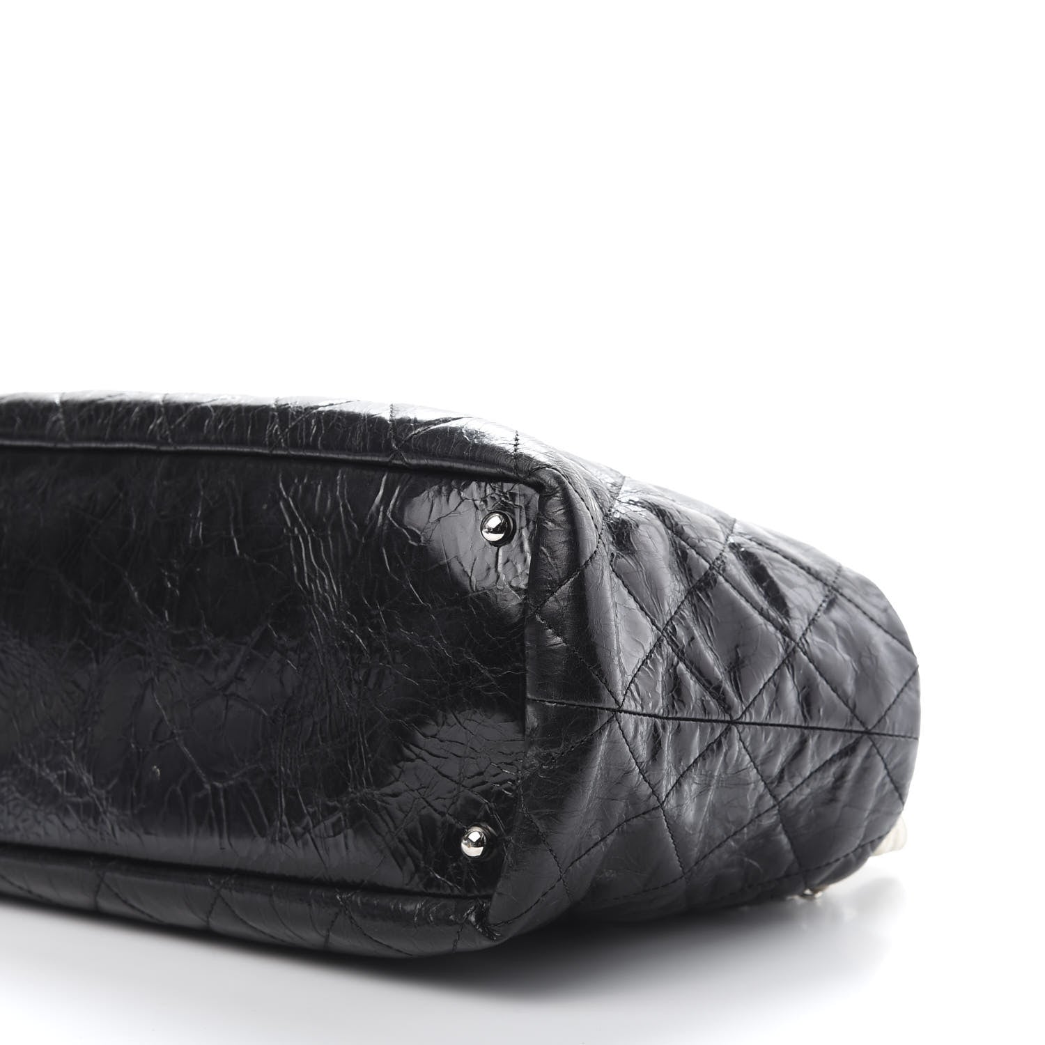 Chanel Glazed Calfskin Lambskin Portobello Tote Black Beige 7 of 15