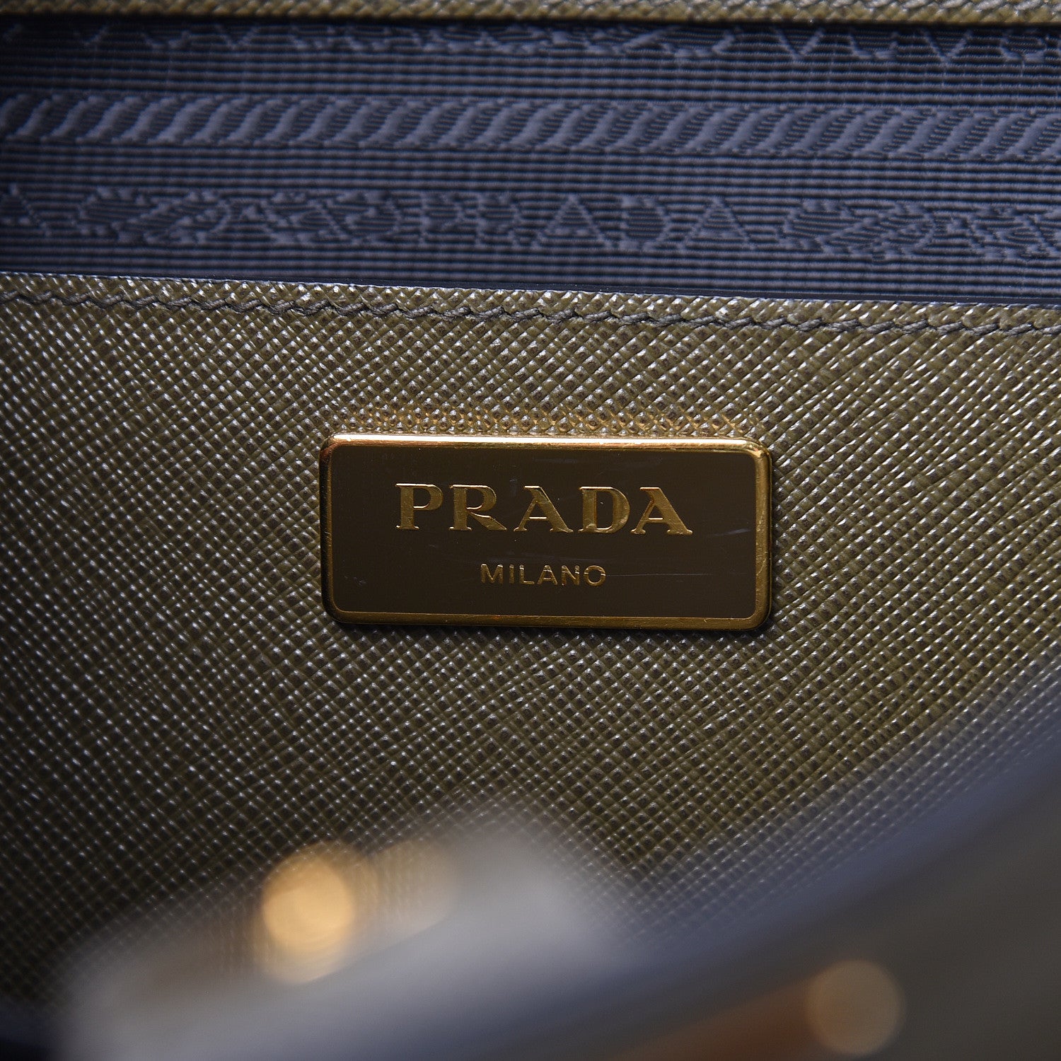 Prada Saffiano Lux Bi-Color Medium Tote Militare Black 6 of 24