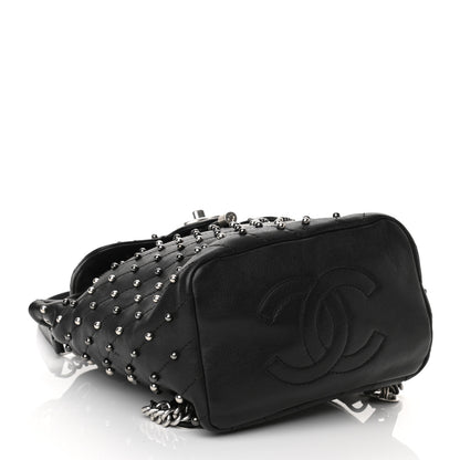 Chanel Lambskin Chevron Quilted Studded Stud Wars Backpack Black 4 of 10
