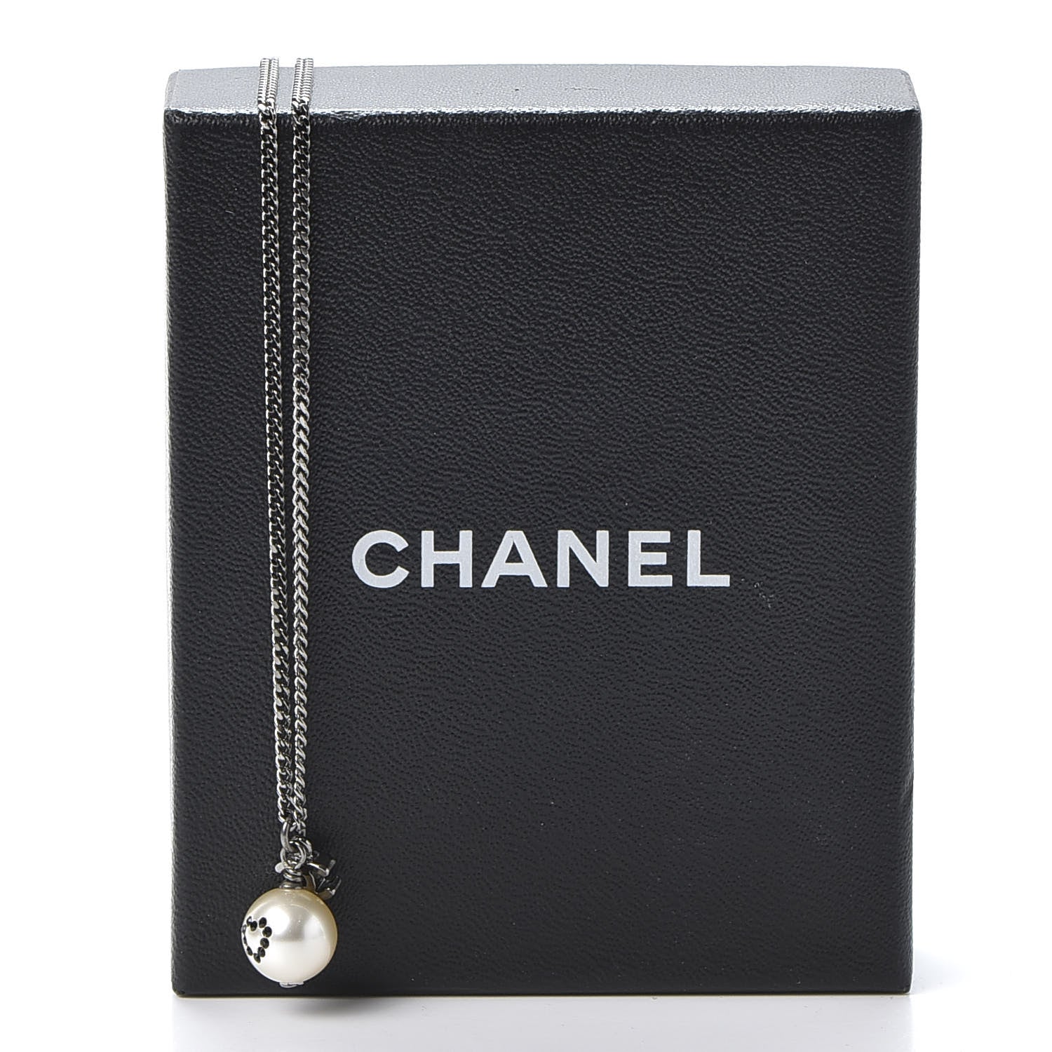 Chanel Ruthenium Pearl Crystal CC Drop Necklace 5 of 5