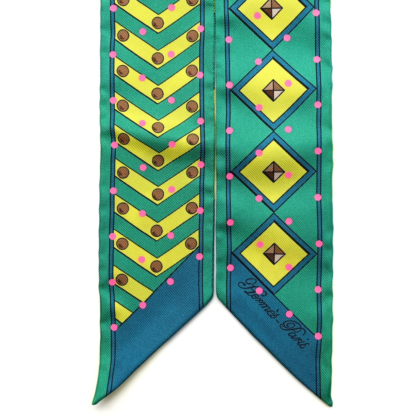 Silk Colliers Et Chiens Twilly Menthol Jaune Rose