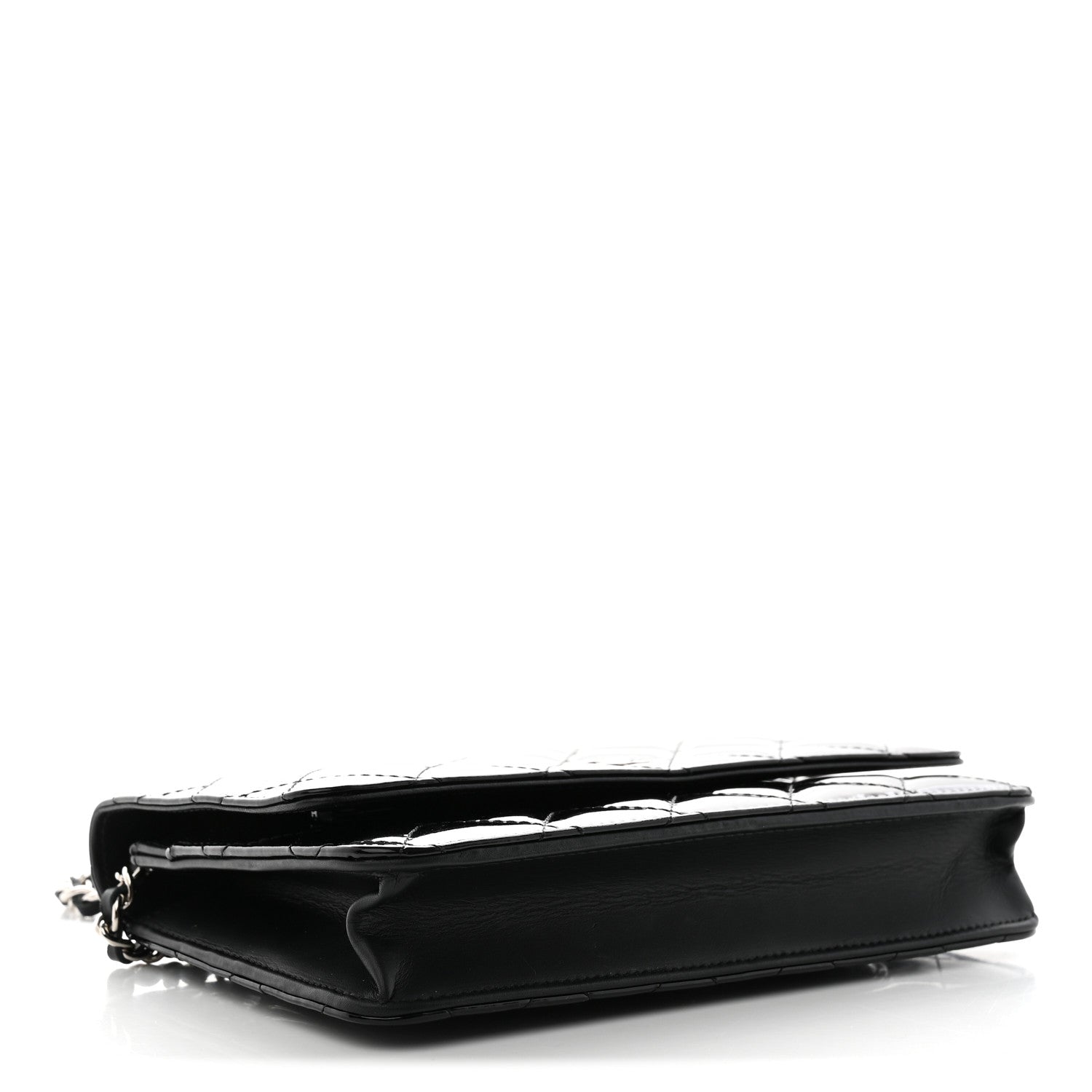 Chanel Patent Quilted Wallet On Chain WOC Black 4 of 11