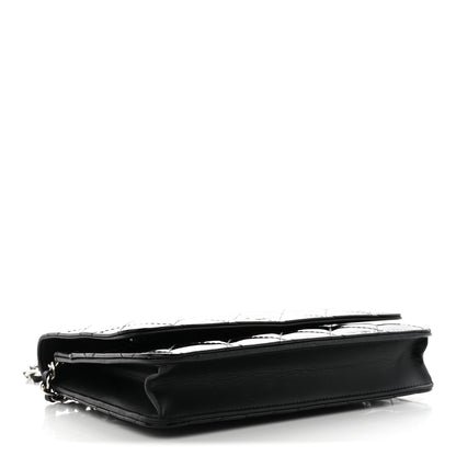 Chanel Patent Quilted Wallet On Chain WOC Black 4 of 11