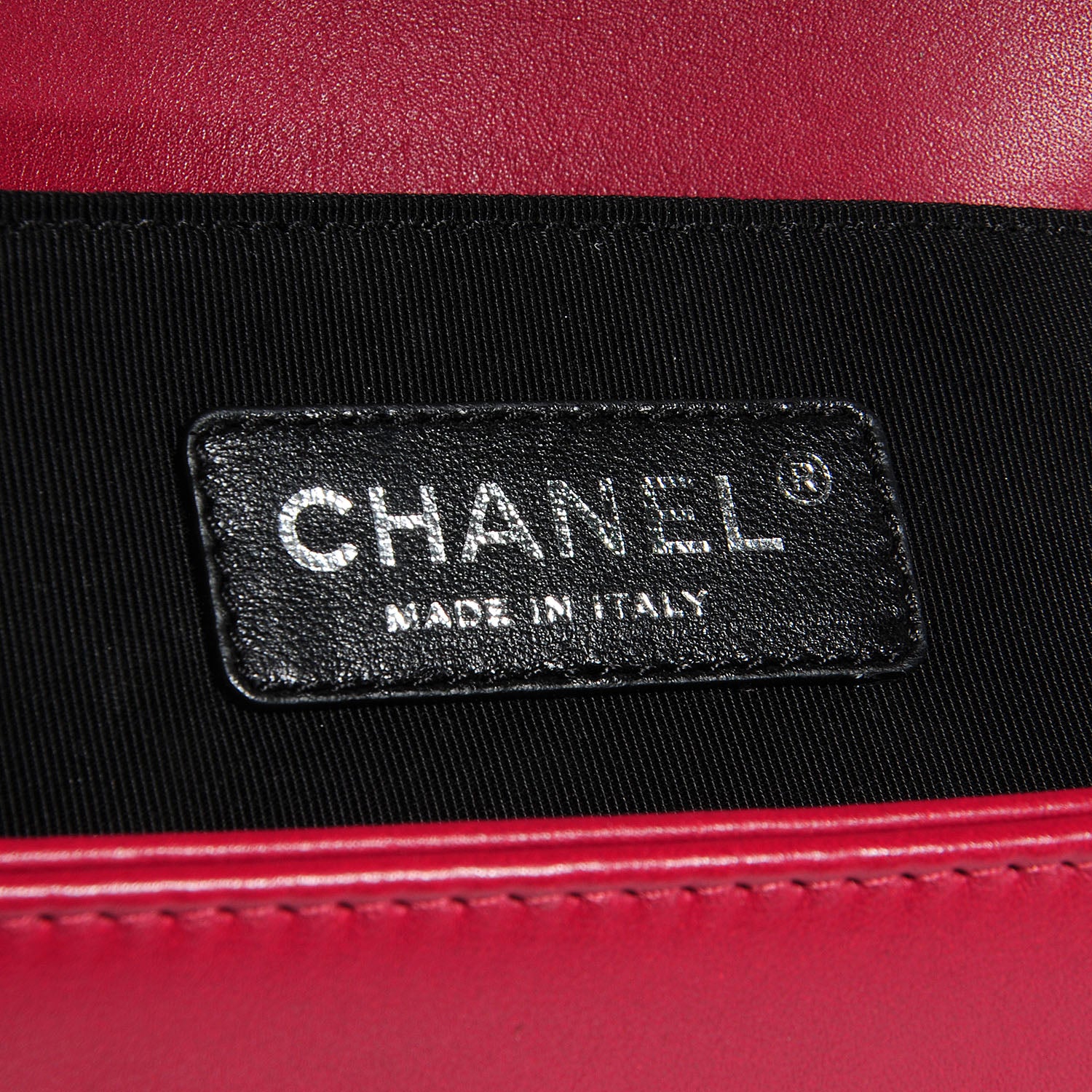 Chanel Calfskin Chain Chevron Medium Boy Flap Red 7 of 8