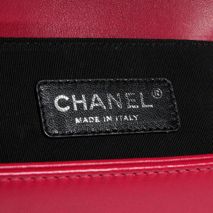 Chanel Calfskin Chain Chevron Medium Boy Flap Red 7 of 8