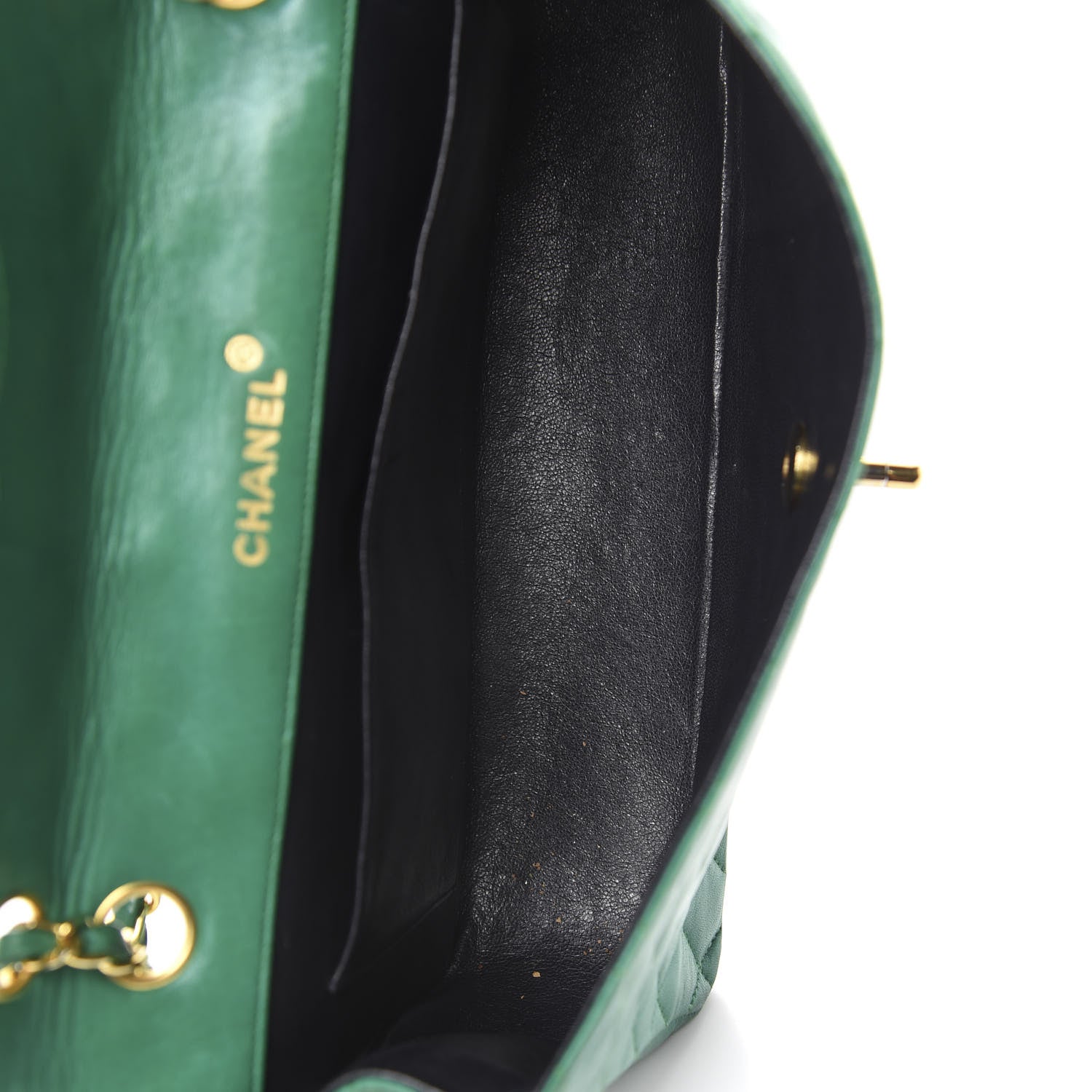 Chanel Lambskin Quilted Medium Single Flap Green 4 of 13