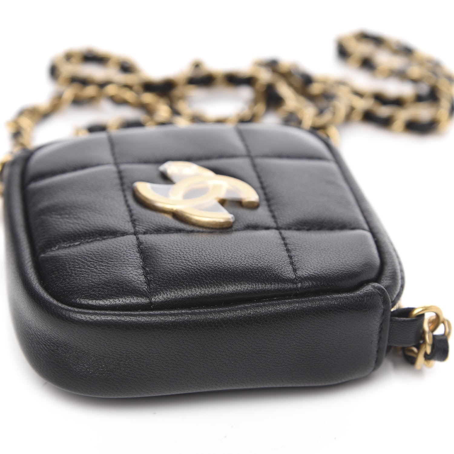 Chanel Lambskin Quilted Clutch With Chain Bag Black 8 of 9