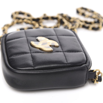 Chanel Lambskin Quilted Clutch With Chain Bag Black 8 of 9