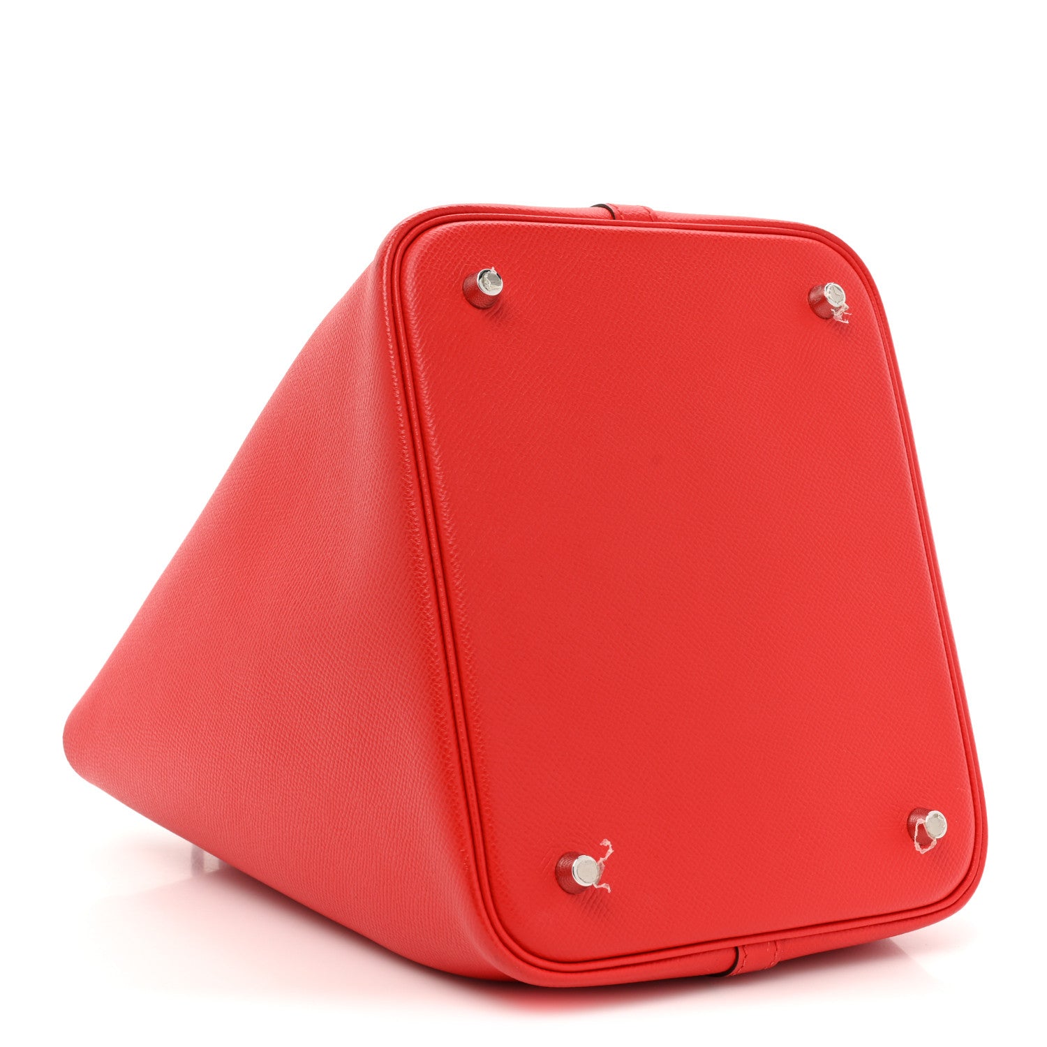 Hermes Epsom Tressage De Cuir Picotin Lock 22 MM Rouge Coeur Bleu du Nord Rouge H 4 of 18