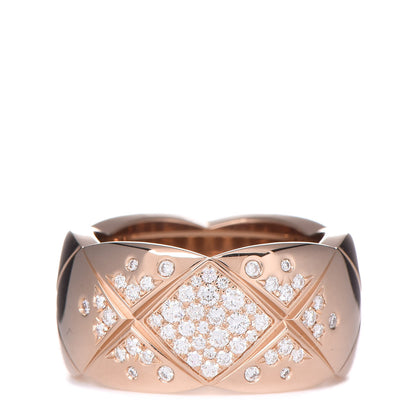 Chanel 18K Beige Gold Diamond Large Coco Crush Ring 54 6.75 1 of 8
