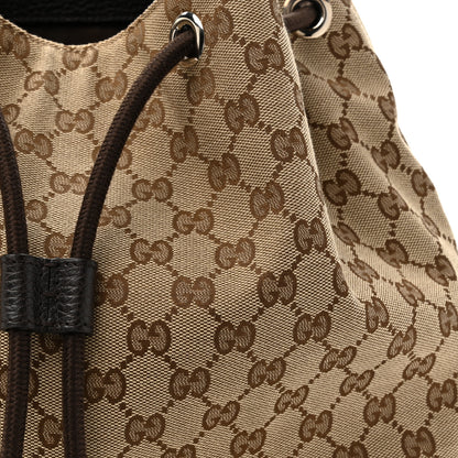 Gucci Monogram Dollar Calfskin O Drawstring Backpack Beige Ebony Testa di Moro Dark Chocolate 8 of 10