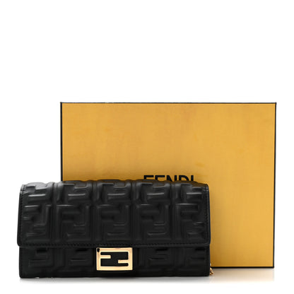 Fendi Nappa Matisse FF Embossed Continental Wallet On Chain Black Black 12 of 12