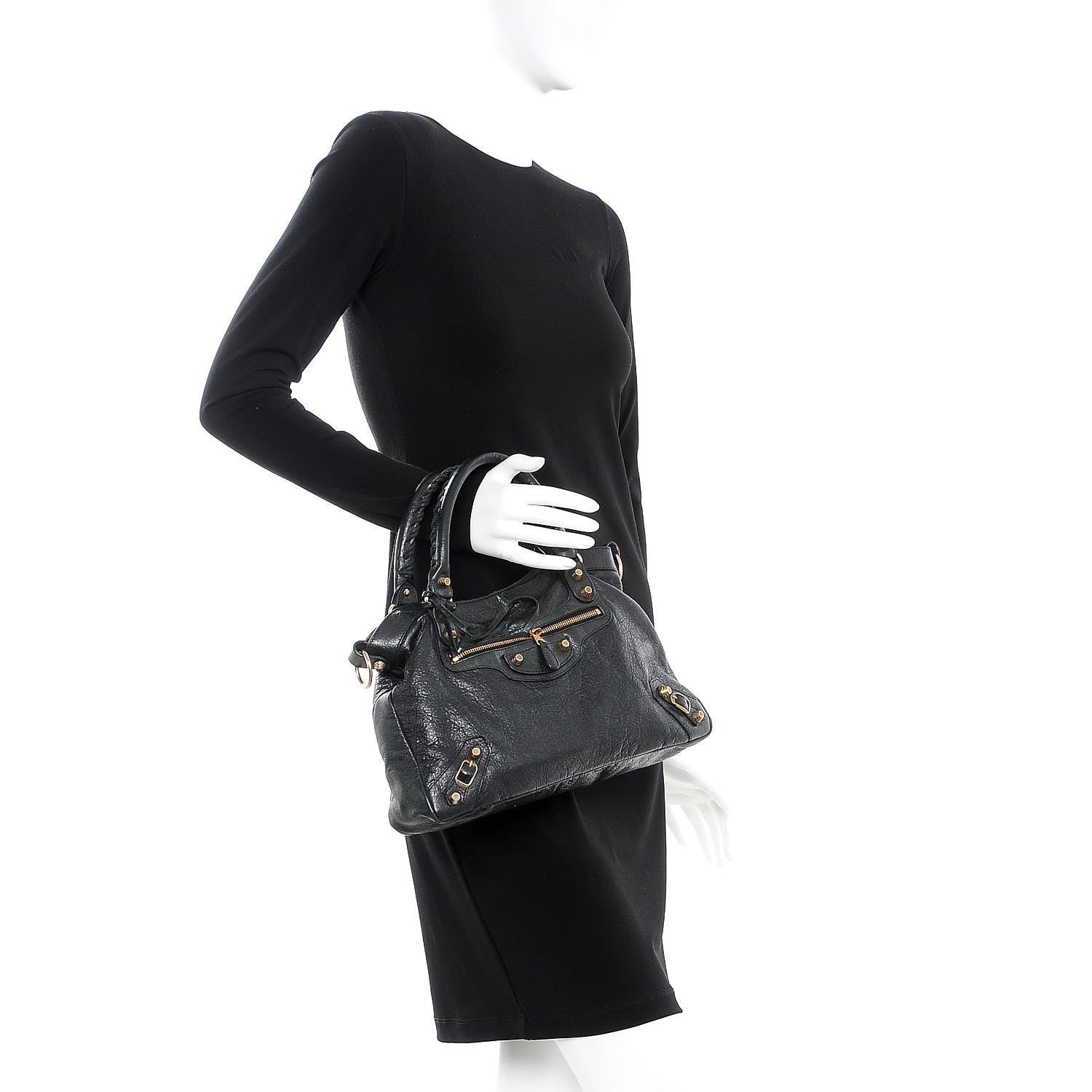 Balenciaga Agneau Giant 12 Rose Gold Hardware Town Black 2 of 9
