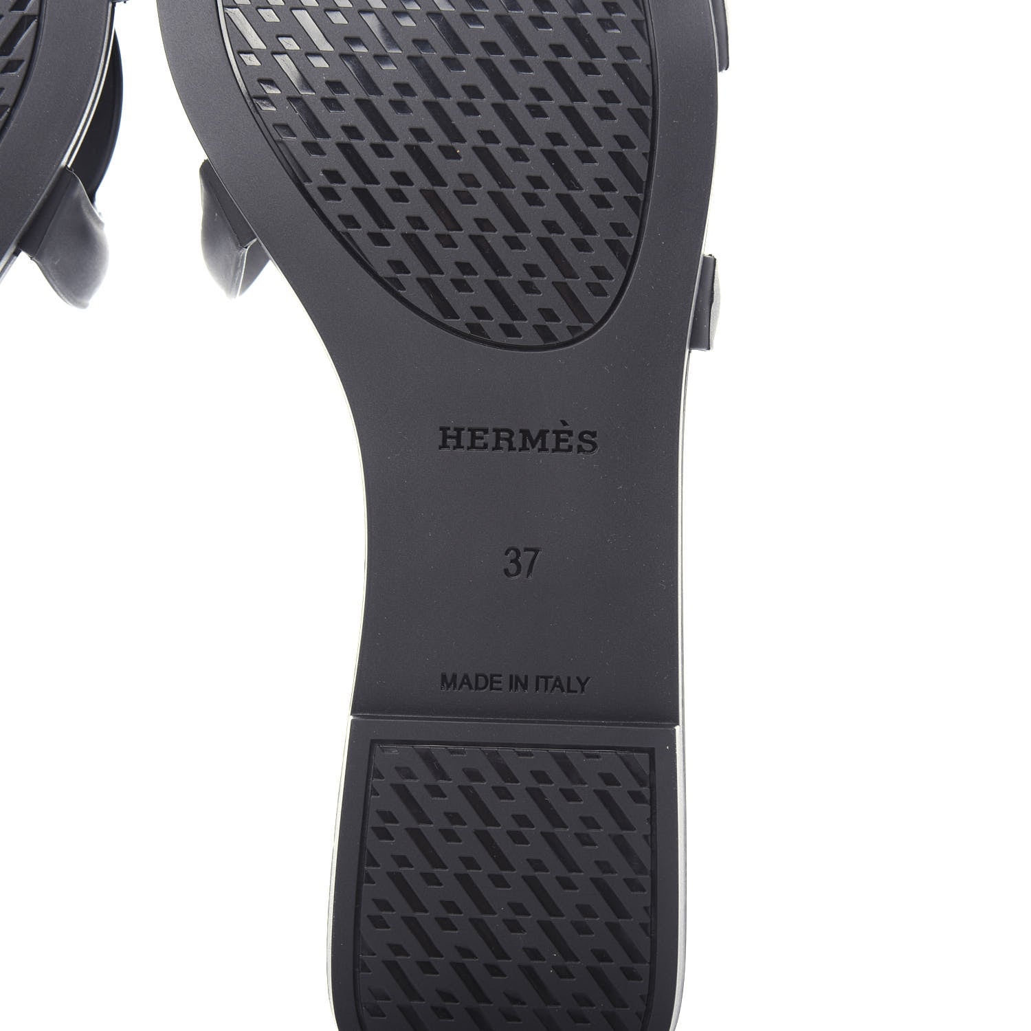 Hermes Rubber Aloha Sandals 37 Black 8 of 11