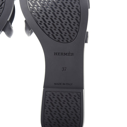 Hermes Rubber Aloha Sandals 37 Black 8 of 11