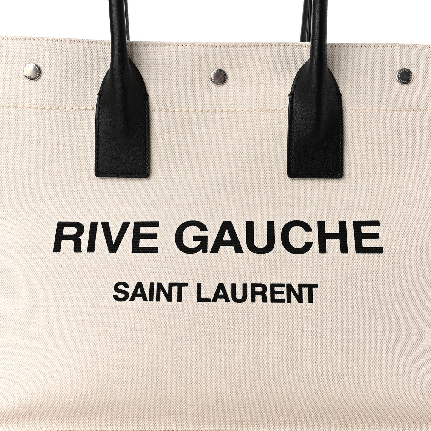 Linen Calfskin Small Rive Gauche Tote Greggio Natural