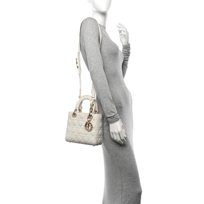 Christian Dior Lambskin Cannage Small My ABCDior Lady Dior White 2 of 10