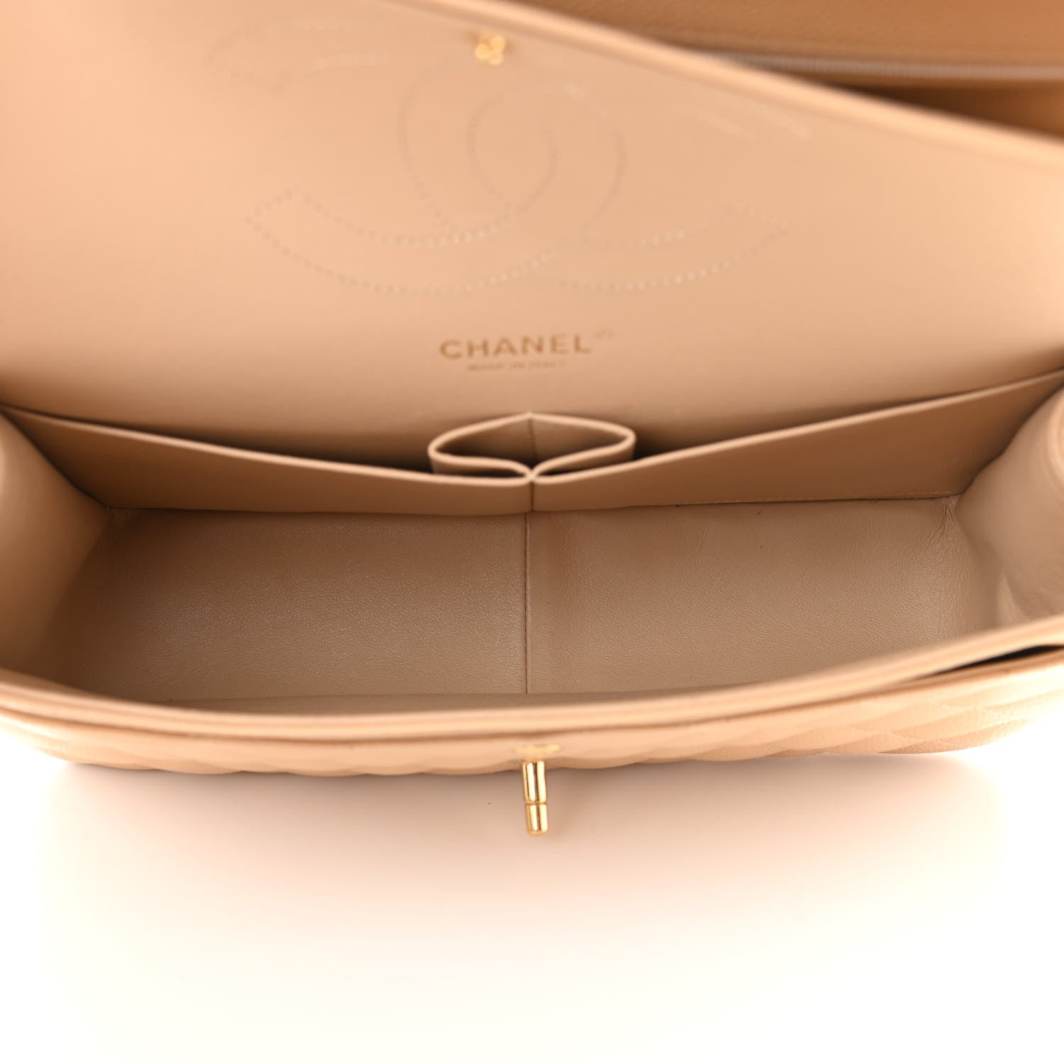 Chanel Caviar Quilted Jumbo Double Flap Beige Clair 5 of 11