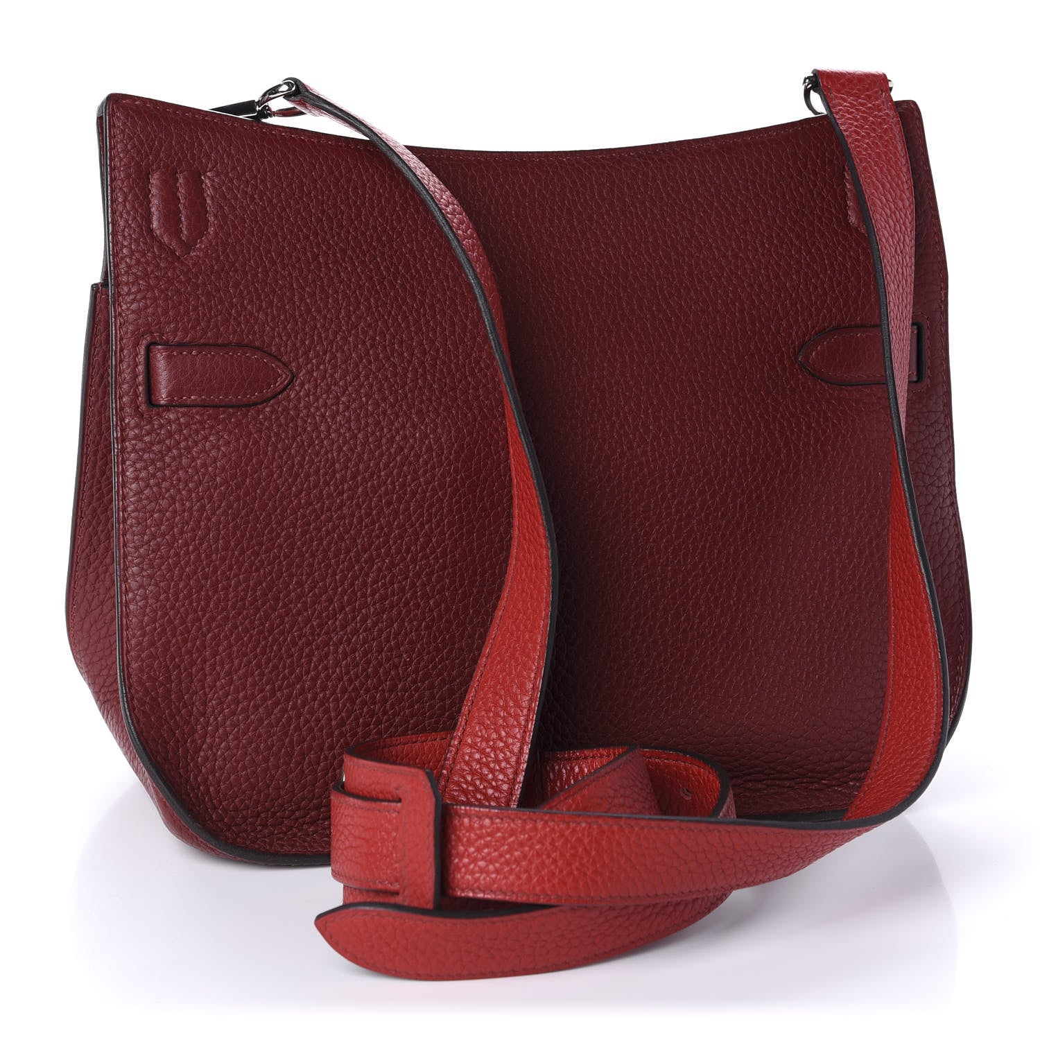 Hermes Taurillon Clemence Bi-Color Jypsiere 28 Rouge H Rouge Casaque 3 of 10