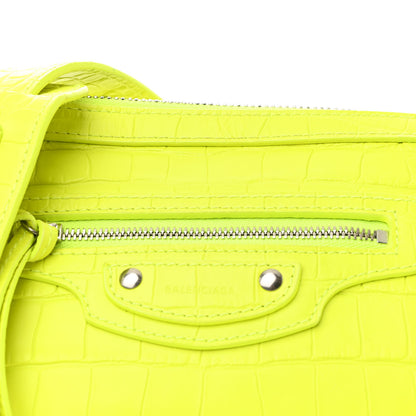Balenciaga Extra Supple Calfskin Crocodile Embossed Neo Classic Hardware Hobo XS Flou Yellow 7 of 9