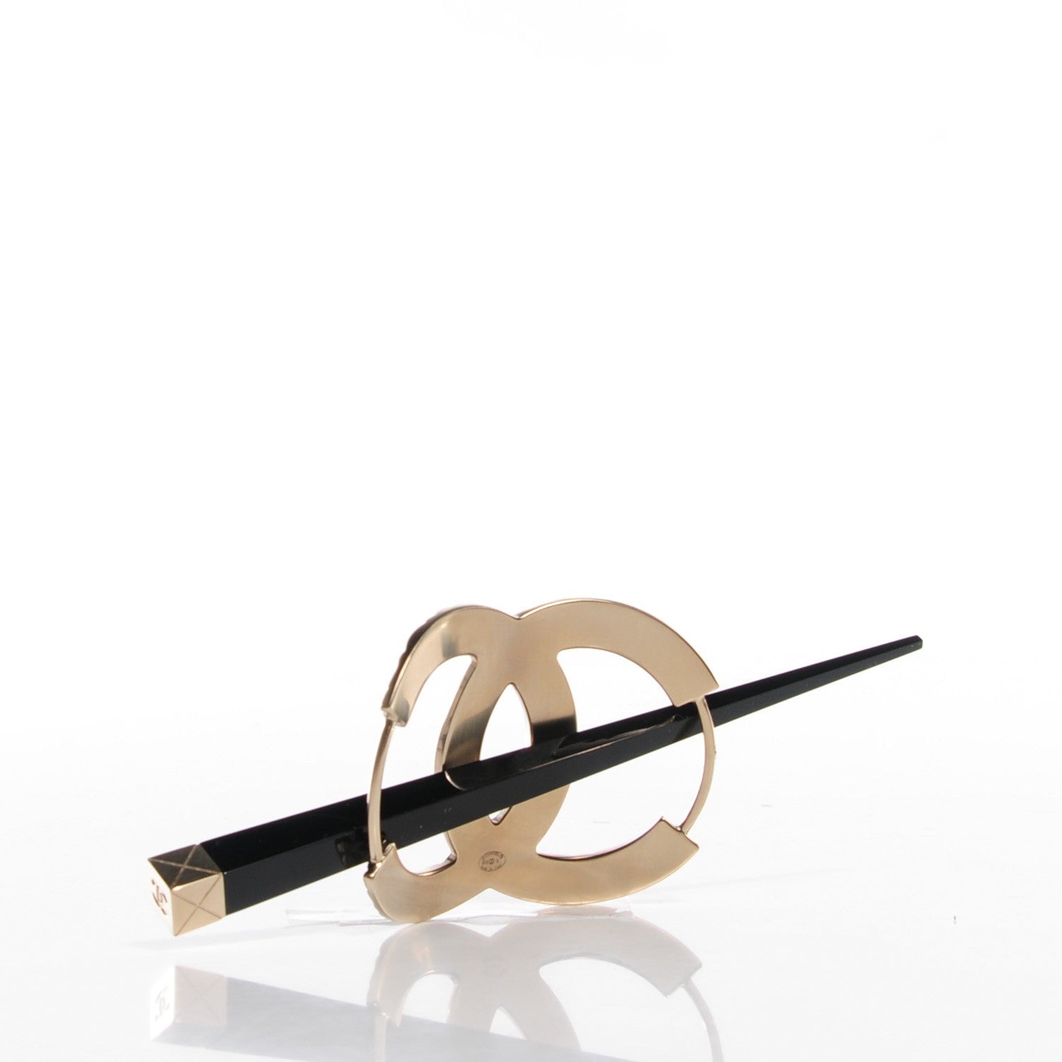 Chanel Quilted CC Hair Pin Gold 3 of 5