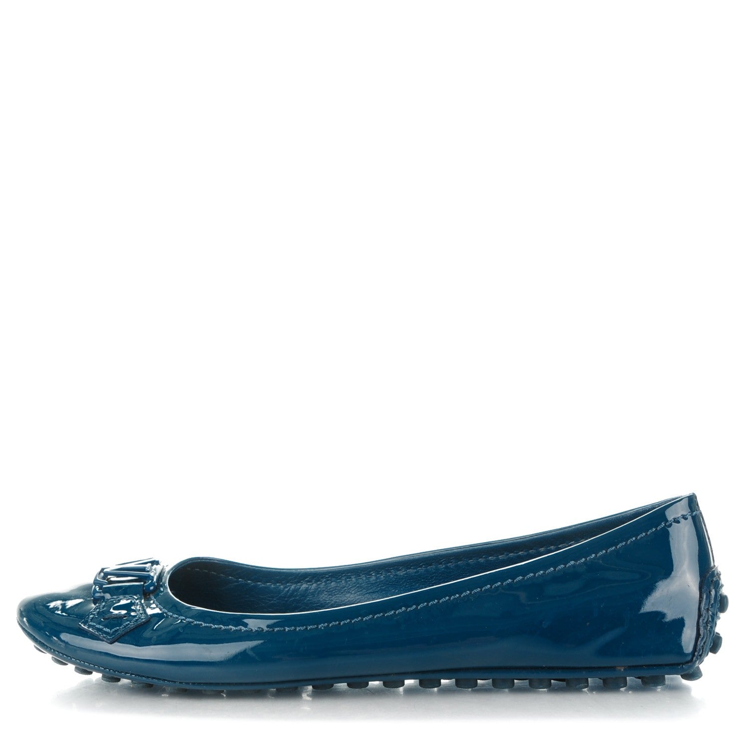 Louis Vuitton Patent Calfskin Oxford Ballerina Flats 37.5 Blue 1 of 8