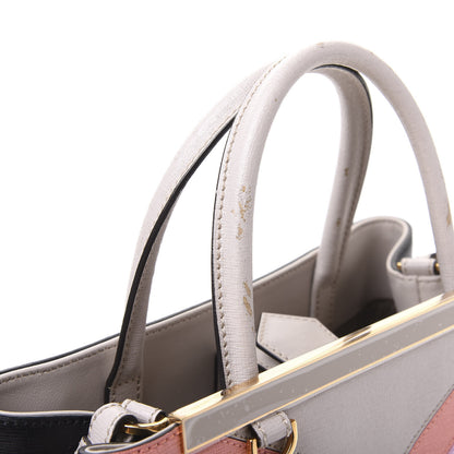 Fendi Vitello Elite Monster Petite 2Jours Tote Multicolor Black Grigio Polvere Multicolor 7 of 9
