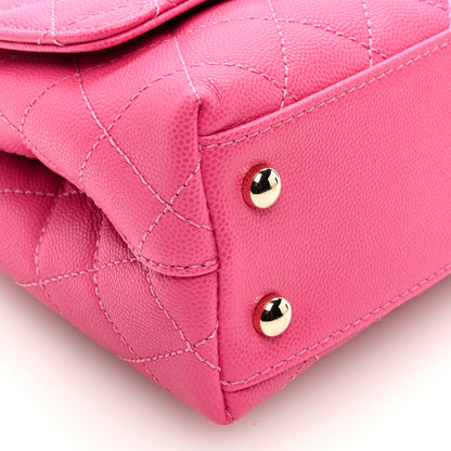 Chanel Caviar Quilted Extra Mini Coco Handle Flap Rose 8 of 9