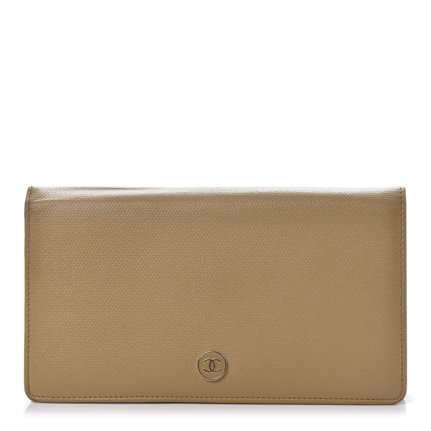 Chanel Grained Calfskin CC Button Yen Wallet Beige 1 of 11