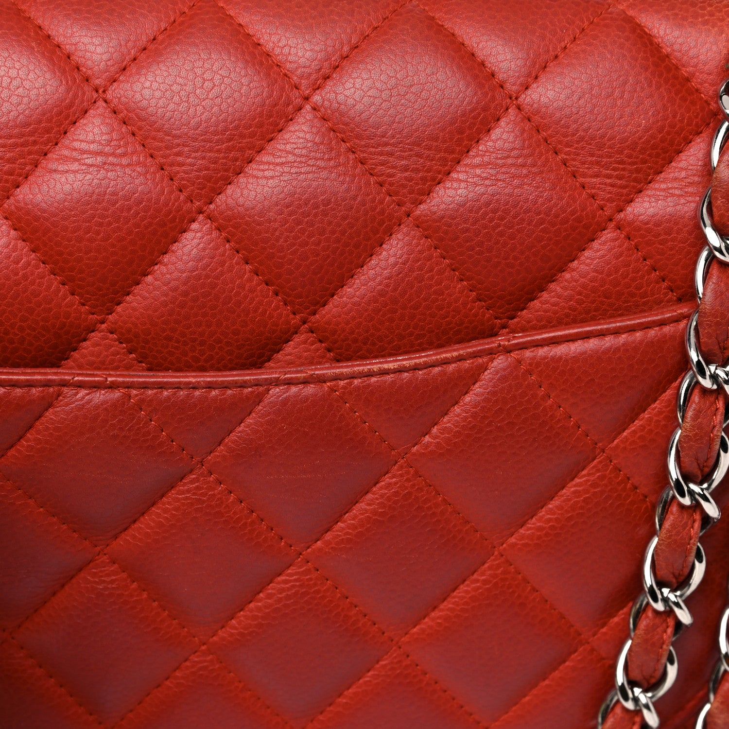 Chanel Caviar Quilted Jumbo Double Flap Red 22 of 24