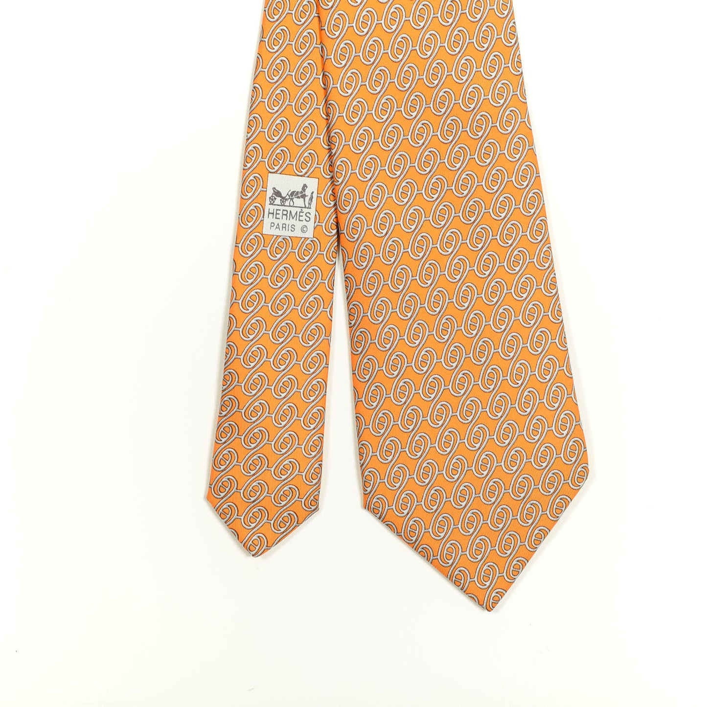 Silk Printed Mens Neck Tie Orange