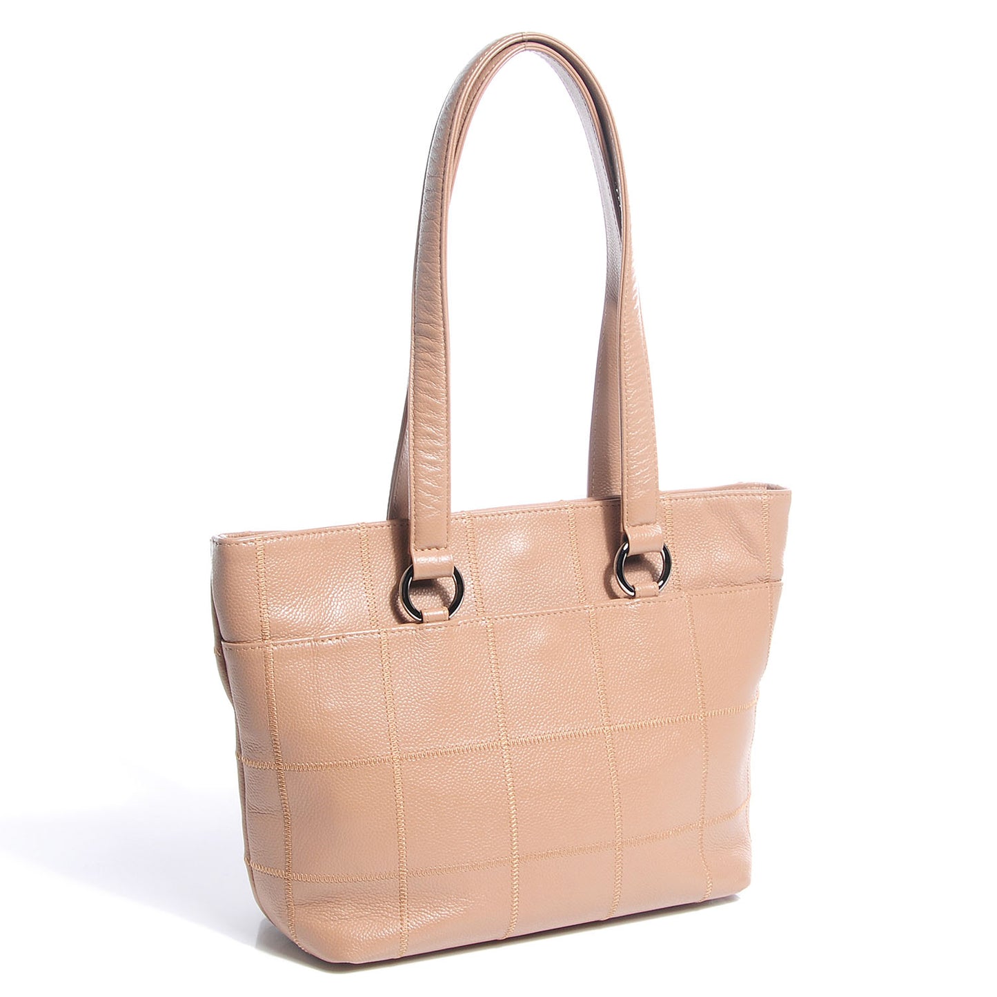 Caviar Square Stitched Tote Beige