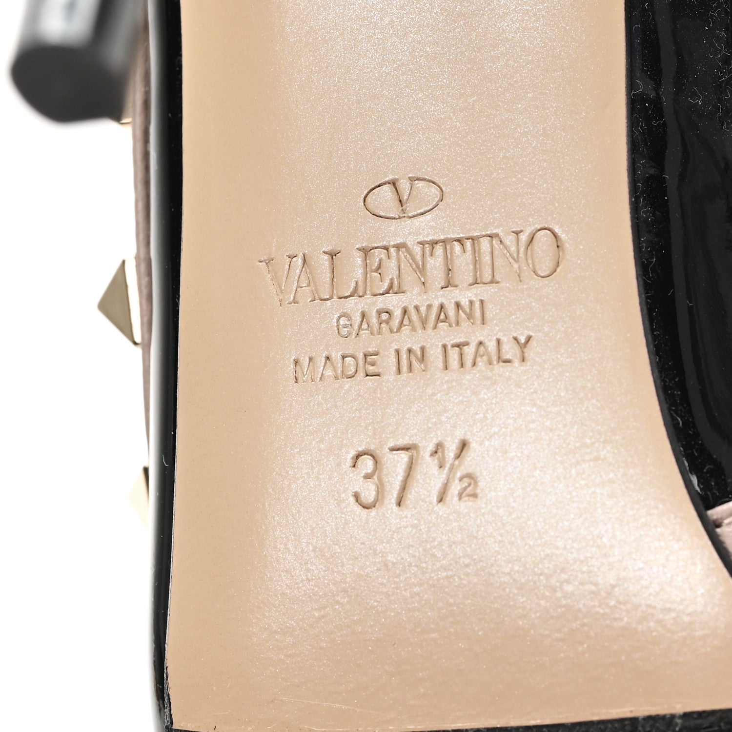 Valentino Garavani Patent Nappa Rockstud Ankle Strap 100mm Pumps 37.5 Black Poudre 7 of 10