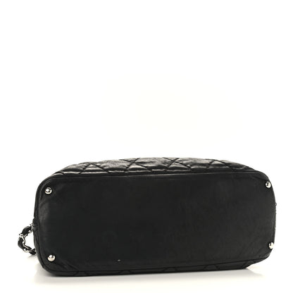 Chanel Iridescent Calfskin Stitched CC Shopping Tote Black 4 of 12