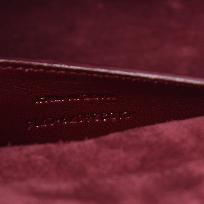 Saint Laurent Patent Classic Monogram Cassandre Clutch Dark Red 7 of 10