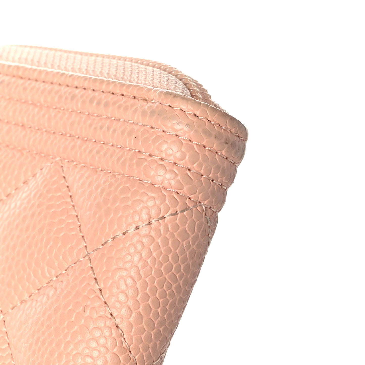 Caviar Quilted Boy Long Zip Around Wallet Light Pink
