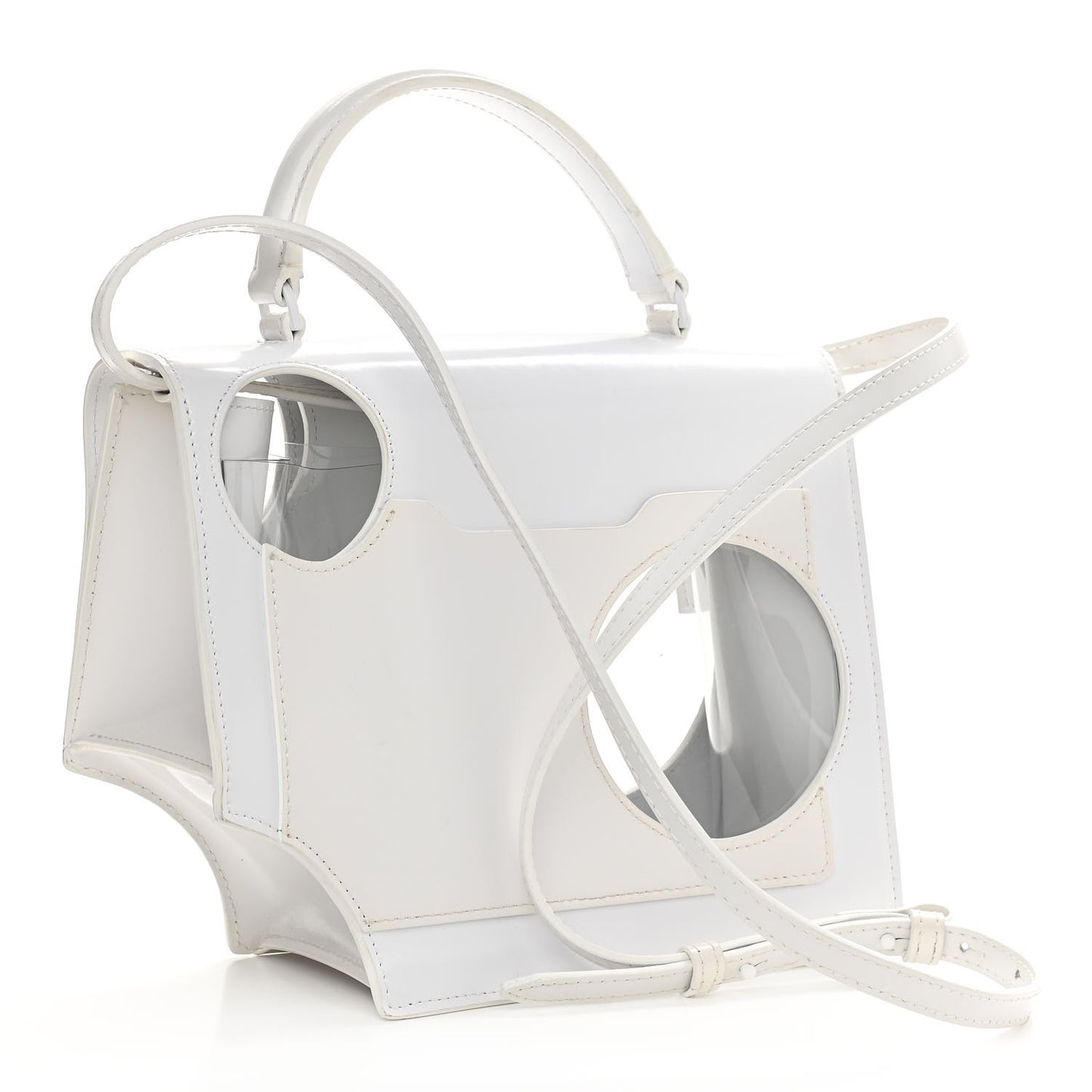 Calfskin Jitney 2.8 Meteor Shower Top Handle Bag White